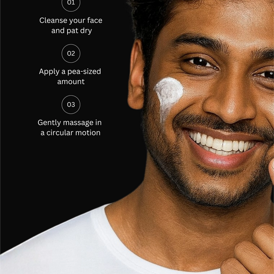 “Men’s night skincare routine using Mensco retinol night cream”