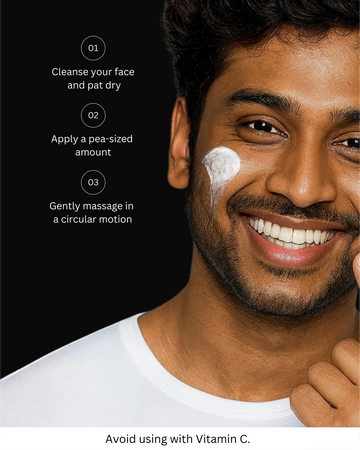 “Men’s night skincare routine using Mensco retinol night cream”