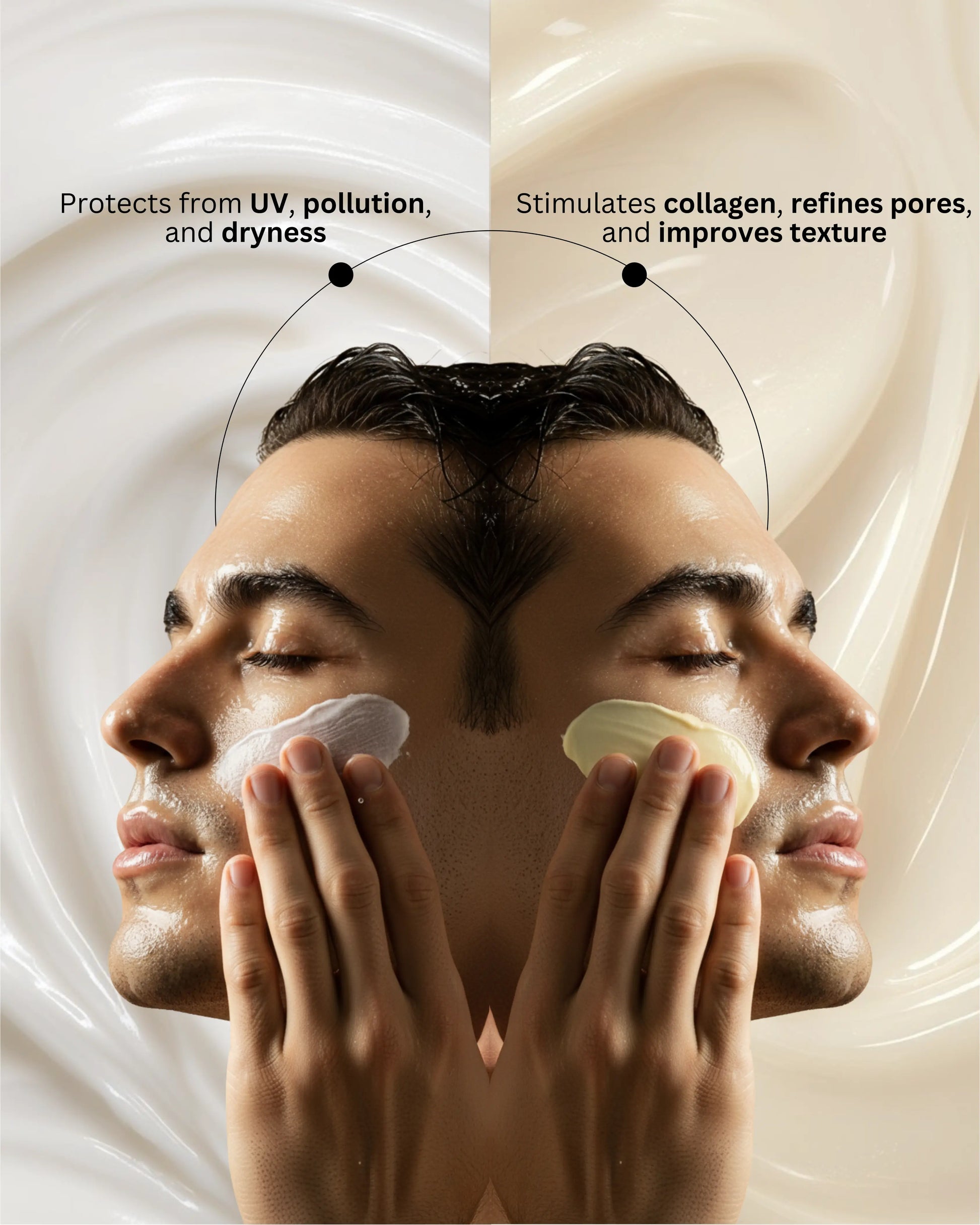 Day and night skincare routine for men using Mensco AM PM essentials kit
