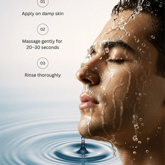 “Men using Mensco algae face wash for clean, refreshed and energized skin”