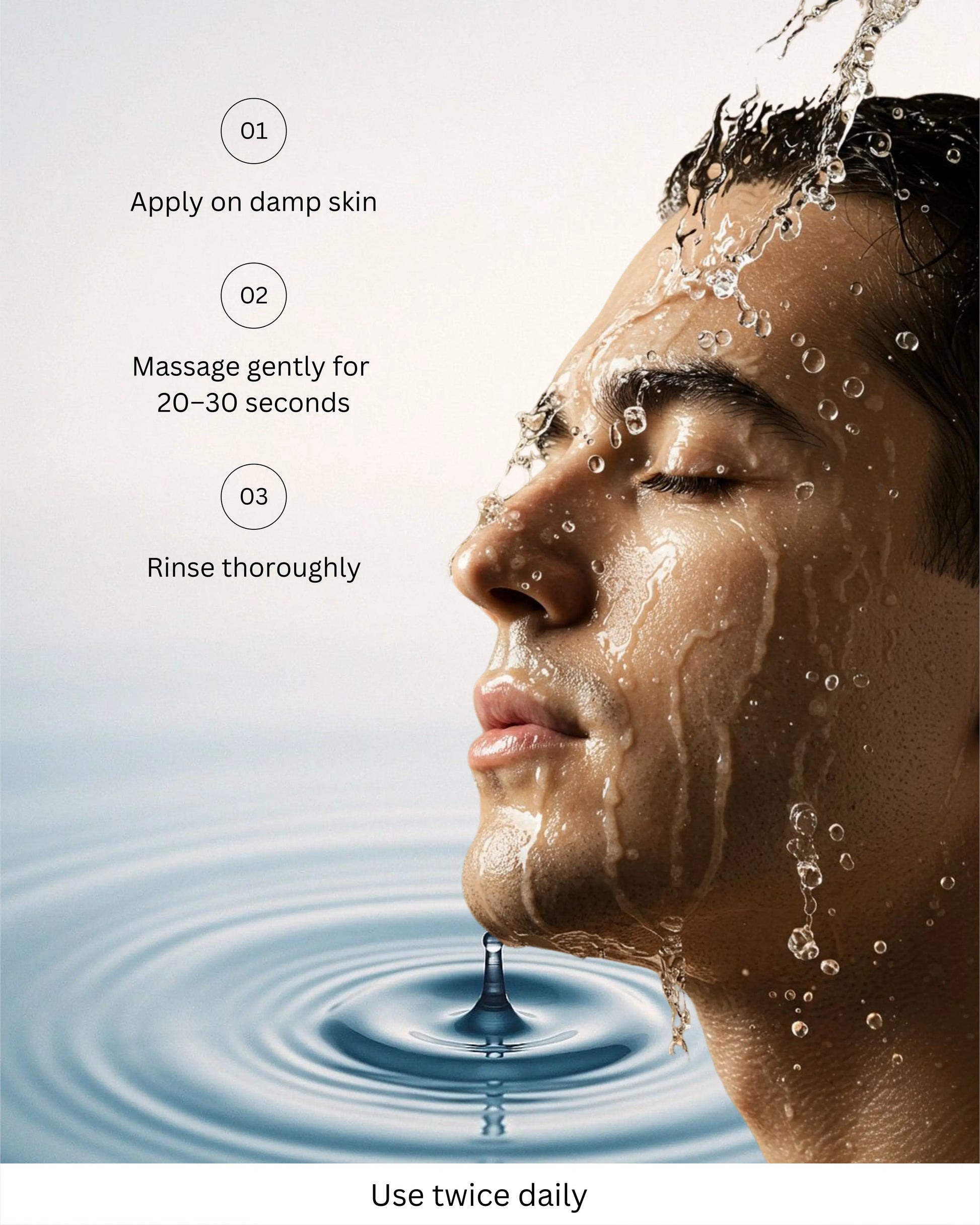 “Men using Mensco algae face wash for clean, refreshed and energized skin”