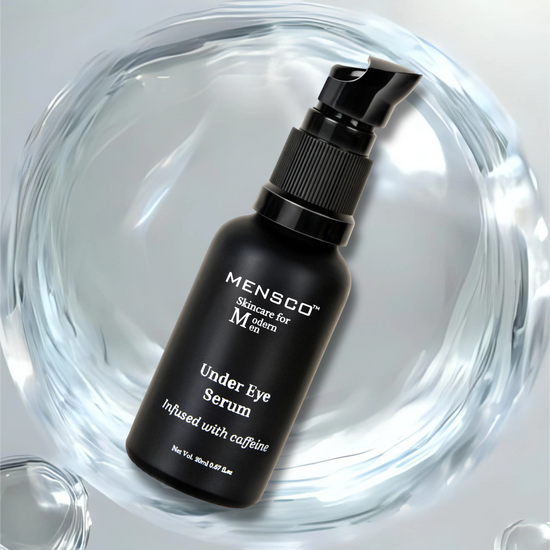 “Fast absorbing under eye serum texture for men’s sensitive eye area”