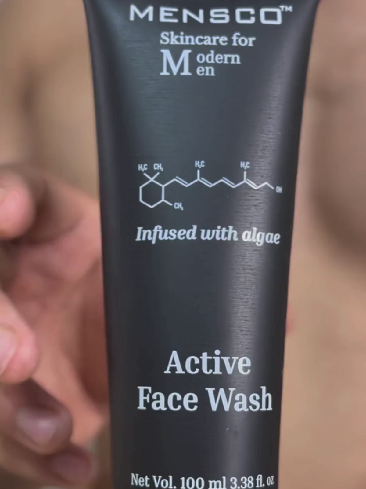 “Men using Mensco algae face wash for clean, refreshed and energized skin”